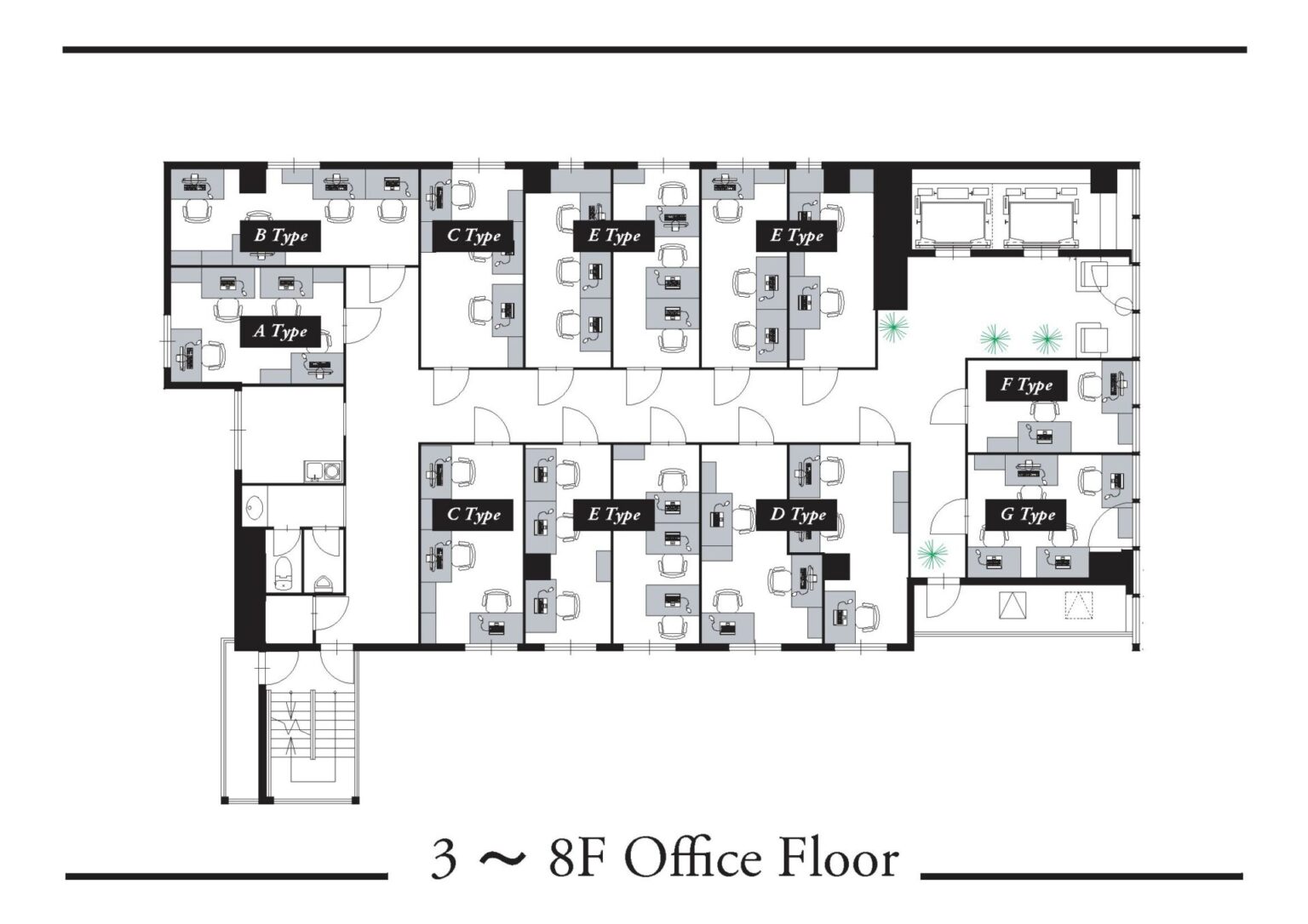 FISビル　officefloor平面図